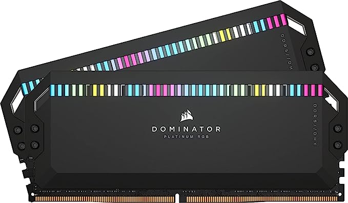 CORSAIR DOMINATOR PLATINUM RGB DDR5 RAM 32GB (2x16GB) 6400MHz CL32 Intel XMP iCUE Compatible Computer Memory - Black (CMT32GX5M2B6400C32)