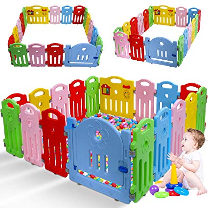 Baby Playpen for Babies Baby Play Playards 18 Panels Infants Toddler Safety Kids Play Pens Indoor Baby Fence with Activity Board