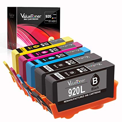 Valuetoner Remanufactured Ink Cartridges Replacement for HP 920 920XL 920 XL for OfficeJet 6500 6000 7000 7500 6500A 7500A Printer (2 Standard Black, 1 Cyan, 1 Magenta, 1 Yellow, 5-Pack)