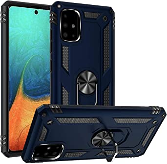 A71 5G Case,ADDIT Samsung Galaxy A71 5G Case [ Military Grade ] 15ft. Drop Tested Protective Case with Magnetic Car Mount Ring Holder Stand Cover for Samsung Galaxy A71 5G - Blue
