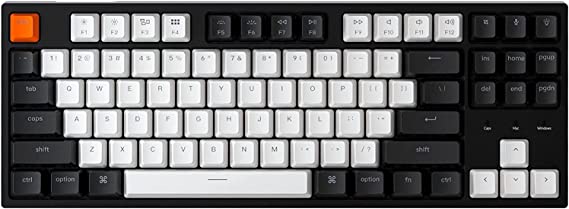 Keychron C1 TKL Mechanical Gaming Keyboard USB Wired, Tenkeyless 87 Keys Computer Keyboard with RGB Backlit, Double-Shot Keycaps, Hot-Swappable Gateron G Pro Brown Switch for Mac Windows