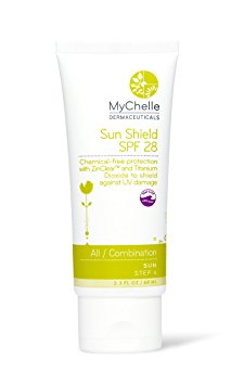 MyChelle Sun Shield, SPF 28 with ZinClear, 2.3-Ounce Tube (Pack of 2)