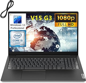 Lenovo 2023 Newest V15 G3 Business Laptop Computer, 15.6" FHD Display, 12th Gen Intel 10 Cores i5-1235U (Beat i7-1195G7), 40GB DDR4 RAM, 1TB PCIe SSD, WiFi, BT 5.1, Windows 11 Pro, BROAG Cable