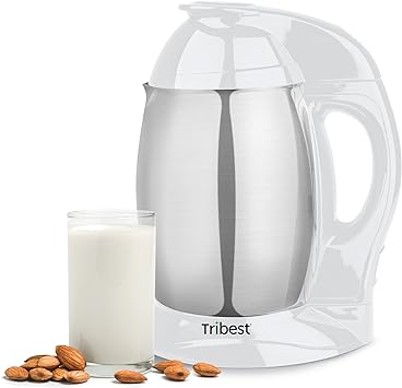 Tribest Soyabella SB-130 Deluxe Automatic Nut Milk Maker & Soy Milk Maker Machine, White/Stainless Steel