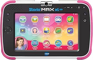 VTech - Storio MAX XL 2.0 Rose, Tablette Enfants Tactile, Éducative et Sécurisée avec Écran Couleur 7 Pouces, WiFi, Android, Appareil Photo, Cadeau Enfant de 3 Ans à 11 Ans - Contenu en Français