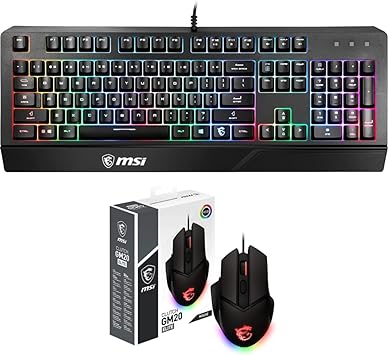 MSI Vigor GK20 Gaming Keyboard and MSI Clutch GM08 Keyboard and Mouse Bundle