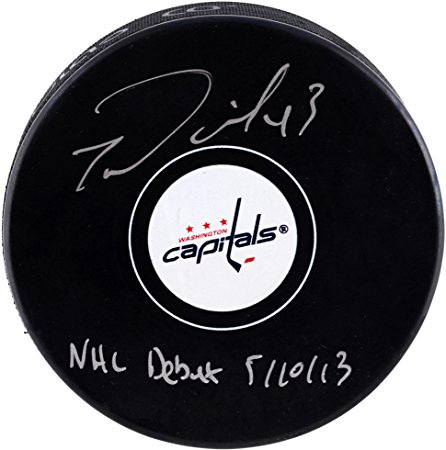 Tom Wilson Washington Capitals Autographed Hockey Puck with NHL Debut 5/10/13 Inscription - Fanatics Authentic Certified