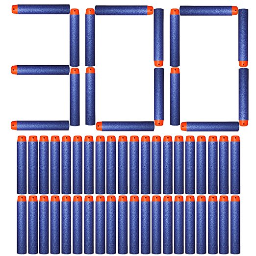 AMOSTING Refill Darts 300PCS Bullet for Nerf N-Strike Elite Zombie Strike Rebelle - Blue