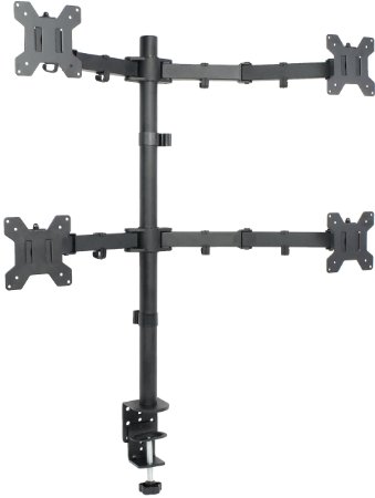 VIVO Quad LCD Monitor Desk Mount Stand Heavy Duty Fully Adjustable fits 4 /Four Screens up to 27" (STAND-V004)