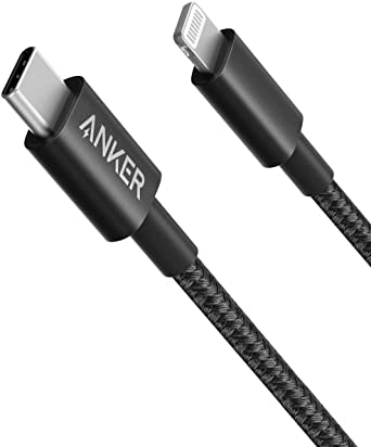 USB C to Lightning Cable, Anker New Nylon USB-C to Lightning Charging Cord for [3.3ft Apple MFi Certified] for iPhone 11 Pro/X/XS/XR / 8 Plus/AirPods Pro, Supports Power Delivery (Black)