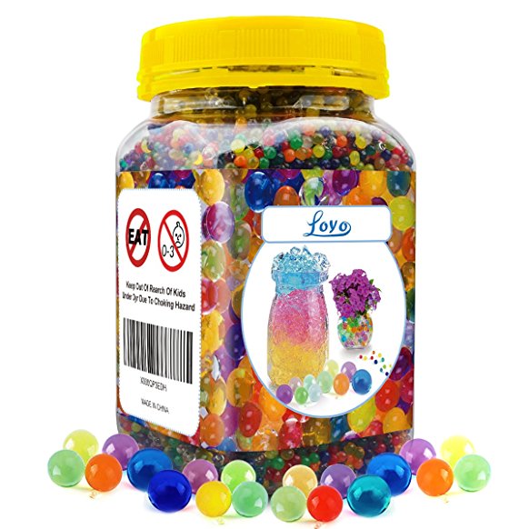 Water Beads, 55,000(14.1 OZ) Crystal Beads Magic Expanding Colorful Water Balls for Orbeez Foot Spa Refill, Sensory Play, Plant Wedding Décor & Outdoor Play Toys