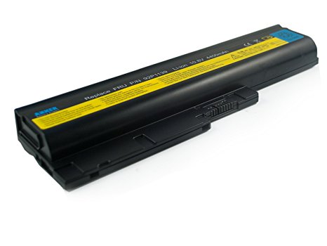 Anker New Laptop Battery for Lenovo Thinkpad R500 T500 W500 SL500 R61 R61E R61I T60 T60P T61 T61P R60 R60E SL300 SL400 SL500 Z61M Z60M; fits 40Y6799 92P1138 92P1140 92P1142 42T4504 42T4513 42T5233 - 18 Months Warranty [Li-ion 6-cell 4400mAh/48WH]