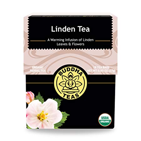 Organic Linden Tree Flower Tea - Kosher, Caffeine-Free, GMO-Free - 18 Bleach-Free Tea Bags