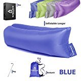EMBRACE Inflatable Lounger or Air Hammock - Ideal Camping Furniture - Works like a Sofa, Couch or Lounge Chair - Hangout bag or Comfy Bag - Ideal for Camping, Hiking & Lounging