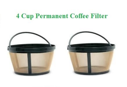 4-Cup Basket Style Permanent Coffee Filters fits Mr. Coffee 4 Cup Coffeemakers, Set of 2
