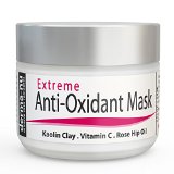 Facial Mask - Extreme Anti Oxidant by Derma-nu - This Mud Mask Contains Kaolin Clay Glycolic Acid Vitamin C Peptides CoQ10 and Rose Hip Oil to Fight Free Radical Damage - 100 Guaranteed - 2oz