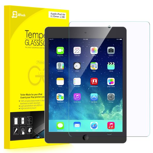 JETech Premium Tempered Glass Screen Protector Film for Apple iPad Air 1 2 and iPad Pro 97