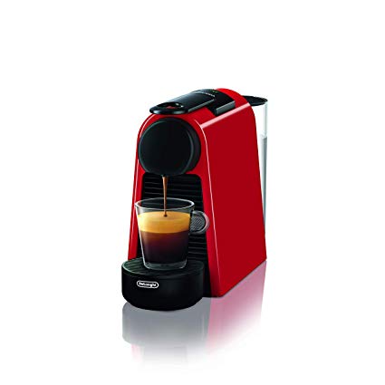 DeLonghi Nespresso Essenza Mini & Aeroccino Coffee Machine, Red, EN85RAE