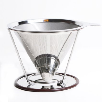 Pour Over Coffee Dripper - Stainless Steel Reusable Coffee Filter for the best Drip Coffee - Pour-over Coffee Maker by Easy Anywhere