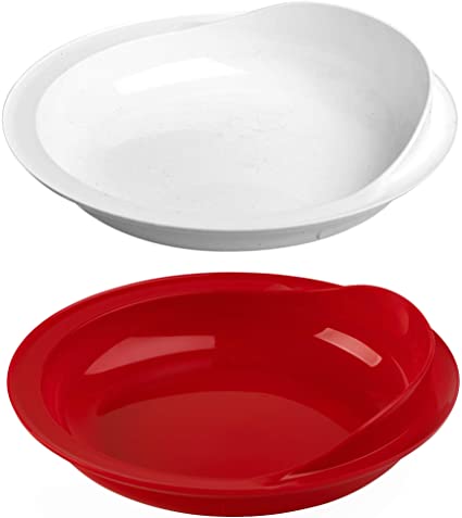 Providence Spillproof Scoop Plate - 9" Red and White (2 Plates)