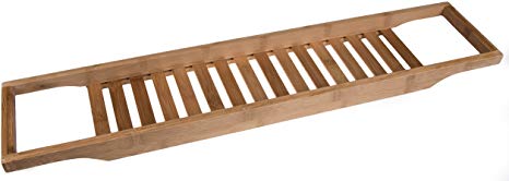 Premium Bamboo Bath Tub Caddy | Hold Wine, Books, Phone & More | Modern Design | Ultimate Relaxation | Fits Standard Tub Size