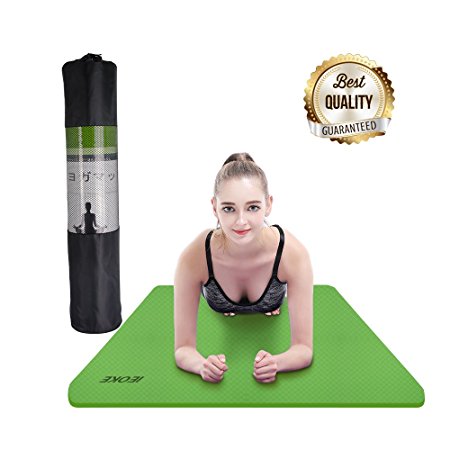 IEOKE Yoga mat non slip Exercise mat with carry strap light weight for Exercise, Yoga and Pilates for women(6.5mm)