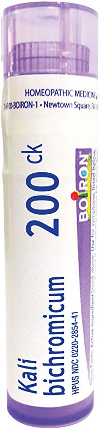 Boiron Kali Bichromicum 200CK, 80 Pellets, Homeopathic Medicine for Colds