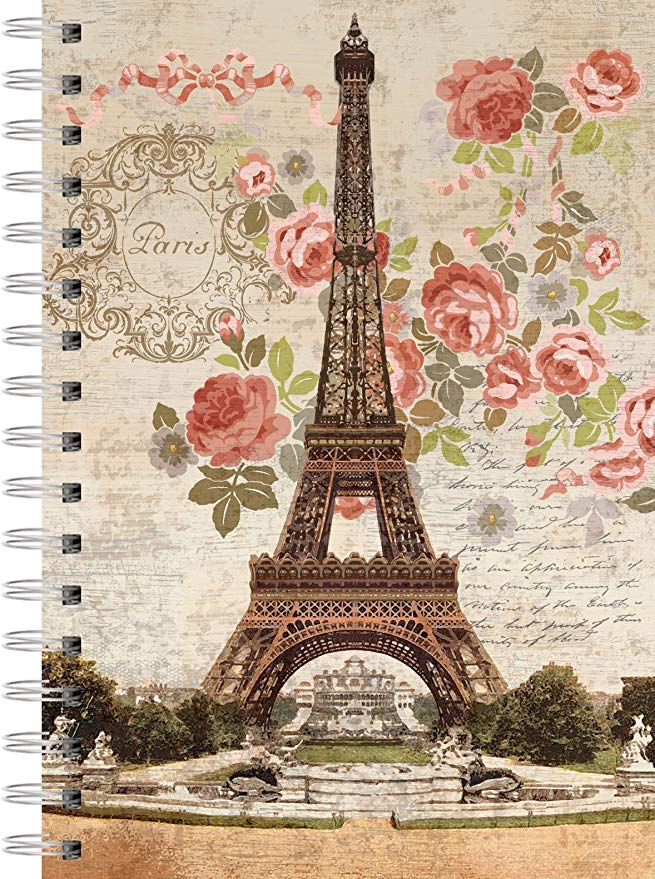 LANG - Spiral-Bound Journal - “Dreaming of Paris", Artwork by Suzanne Nicoll - 240 Ruled Pages, 6 x 8.25 Inches