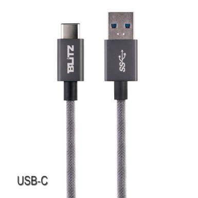 Blitz Element Tuff-Built Ultra Durable USB 3.1 Type-C to USB 3.0 Cable for Apple MacBook12, Chromebook Pixel, Pixel C Tablet, Nokia N1, OnePlus 2, Nexus 5X, Nexus 6P, LG G5, Lumia 950