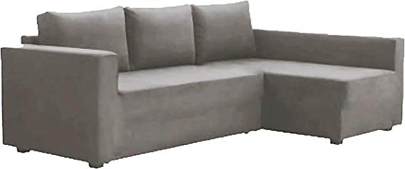 The Cotton Manstad Cover Replacement Is Custom Made For Ikea Manstad Sofa Bed with Chaise Sectional Cover, Or Corner Slipcover (Left ARM Longer, light gray)
