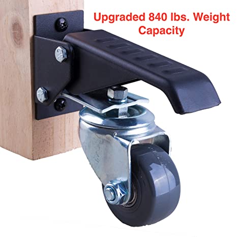 Workbench Casters - 4 Extra Heavy Duty Retractable casters, 840 lbs. Weight Capacity, Urethane Wheels