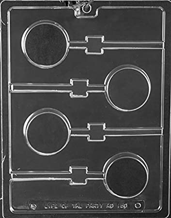 Plain Cookie Lollipop Chocolate Mold - AO150 - Includes Melting & Chocolate Molding Instructions