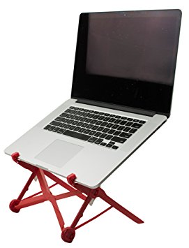 NOMAS Red Foldable Laptop Stand built with Nylon Fiberglass for Travel | Durable, Lightweight & Foldable Design | Adjustable Height For MacBook, Laptops, Desktop Use, Business, Travelers, DJs