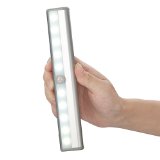 Motion Sensor Night Light QVOIT Stick-on Portable Closet Cabinet 10-led Wireless Motion Sensing  Stairs Light  Step Light Battery Operated
