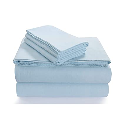 Tribeca Living FLSOEDTWSB Flannel Sheets, Twin, Sky Blue