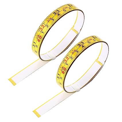 2 Pcs Steel Self-Adhesive Measuring Tape,39 Inch Left-to-Right Sticky Measure Tape with Adhesive Backing Double Scale Sticky Tape Measure Workbench Ruler for Work Woodworking, Saw, Drafting Table