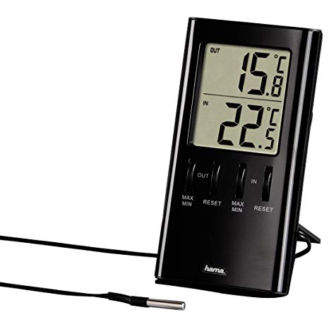 Hama 00123143 LCD Thermometer, Black