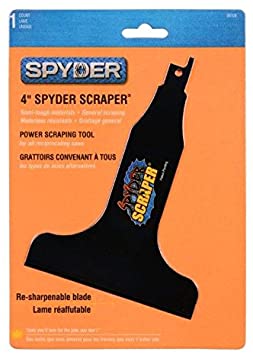 Spyder Scraper 00108 Scraping Tool Attachment for Reciprocating Saws, Black, 4-Inch