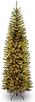 National Tree 7 Foot Kingswood Fir Pencil Tree with 250 Dual Color LED Lights with PowerConnect System, Hinged (KW7-D50-70)