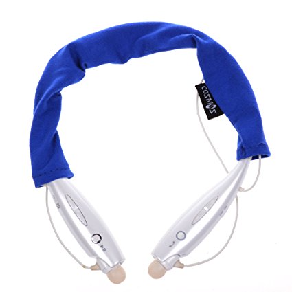 Cosmos ® Soft Cotton Headset Cover/protector/sleeve for Lg Tone   Hbs-730 Stereo Wireless Bluetooth Headphone (Dark Blue)