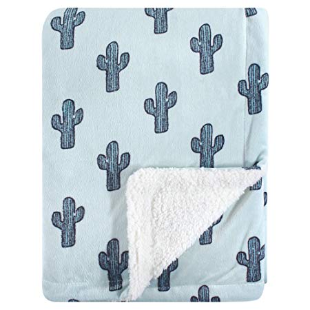 Yoga Sprout Mink Blanket with Sherpa Backing, Cactus, One Size