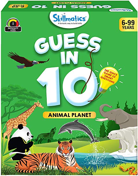 Skillmatics Educational Game : Animal Planet - Guess in 10 (Ages 6-99 Years) | Card Game of Smart Questions | General Knowledge for Kids, Adults and Families | Gifts for Kids