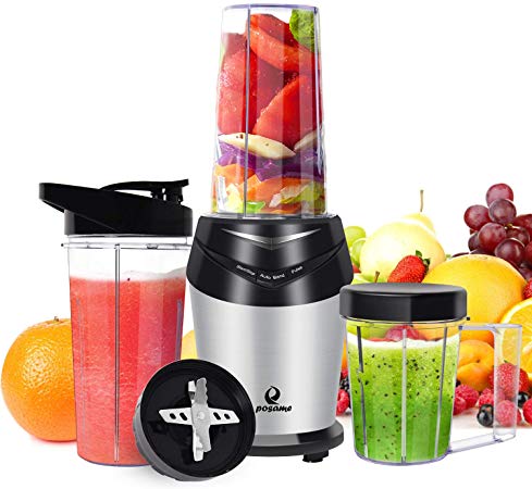 Posame Professional High Speed Blender for Smoothies and Shakes, Juices, Baby Food (silver)