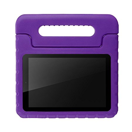 Blue Wind Shock Proof Convertible Handle Light Weight Protective Stand Case for Amazon Fire 7 (5th Generation), Purple