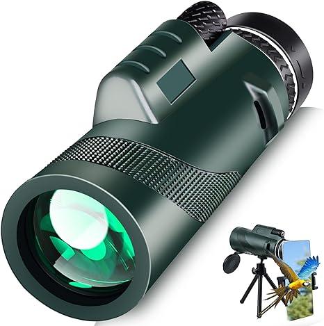 80X100 Monocular Telescope, Monoculars for Adults High Powered, High Power HD Compact Monocular BAK-4 Prism and FMC Lens, Stargazing Hunting, Wildlife Bird Watching, Travel Camping, Hiking