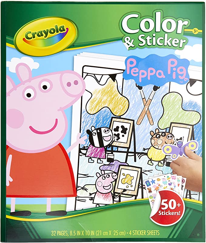 Crayola Peppa Pig Coloring Pages and Stickers, Gift for Kids, Ages 3, 4, 5, 6