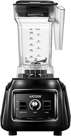 AICOOK Countertop Blenders for Kitchen Smoothie Blender Maker Ice Crusher Professional Blender for Shakes and Smoothies with 32oz BPA Free Tritan Pitcher, 316 Stainless Steel Blades, Peak 1800W