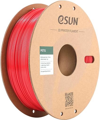 eSUN PETG Filament 1.75mm, 3D Printer Filament PETG, Dimensional Accuracy  /- 0.05mm, 1KG Spool (2.2 LBS) 3D Printing Filament for 3D Printers, Solid Red