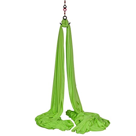 Aerial Silks Equipment for Acrobatic Flying Dance, Includes all Hardware, Fabric and Guide