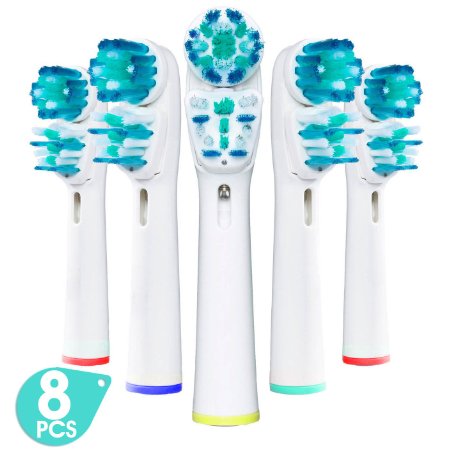 Premium Generic Replacement Brush Heads for Oral-B Braun Dual Clean (8 Pack) | Fits: Dual Clean Electric Toothbrushes, 3D Excel, Advance Power, Professional Care, Smart Series, Pro Health, Triumph